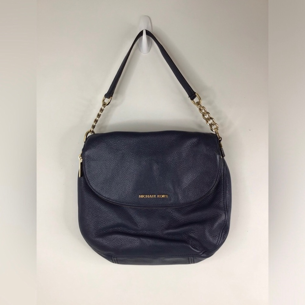 Michael Kors Navy Leather Shoulder Bag